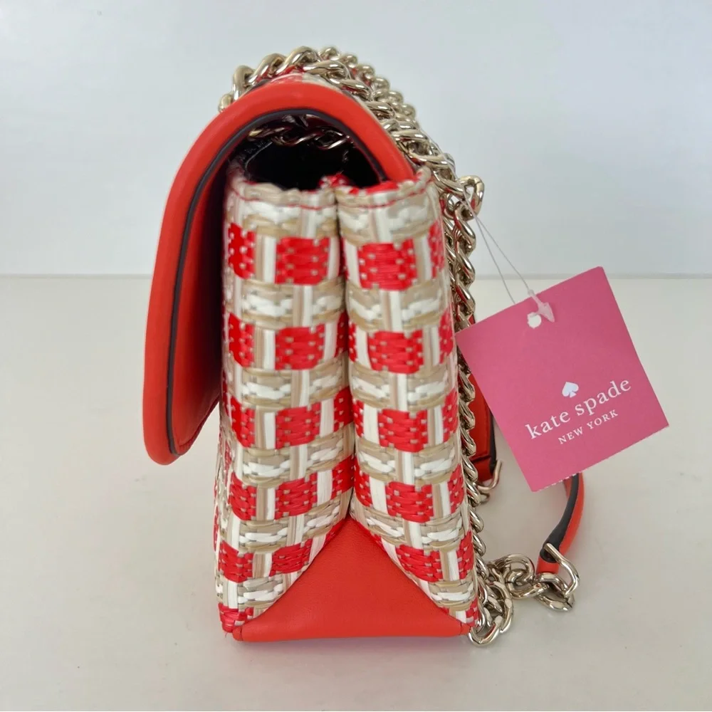 NWT KATE SPADE Natalia Two Tone Flap Chain Handles Small Crossbody Shoulder Bag